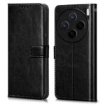 Shock Proof Flip Cover Back Case for Vivo X200 5G | Magnetic Wallet Leather Case with Stand
