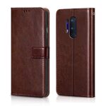 Shock Proof Flip Cover Back Case for Oneplus 8 Pro | Magnetic Wallet Leather Case with Stand