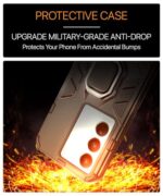 Shock Proof Back Case Mobile Cover for Vivo V27 | V27 Pro 5G | Back Cover Case (Tough Armor | Hybrid PC + TPU | Ring Holder & inBuilt Kickstand | Black) - Image 7