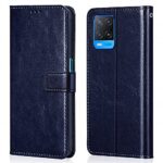 Shock Proof Flip Cover Back Case for Oppo A54 4G | Magnetic Wallet Leather Case with Stand