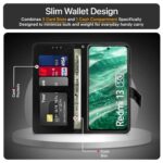 Shock Proof Flip Cover Back Case for Mi Redmi 13 5G | Magnetic Wallet Leather Case with Stand - Image 7