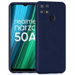 Back Cover for Realme Narzo 30A | 20 | 50A | Realme C25s | C25 | Slim Soft Rubberised Case | Inner Velvet Fabric Lining | Matte Silicone Flexible Mobile Case | Camera Protection - Blue