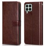 Shock Proof Flip Cover Back Case for Samsung Galaxy M33 5G | Magnetic Wallet Leather Case with Stand