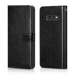 Shock Proof Flip Cover Back Case for Samsung Galaxy S10E | Magnetic Wallet Leather Case with Stand