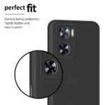 Back Cover for Oppo A57 4G 2022 | Oppo A77 4G | Ultra Slim Soft Rubberised Case | Inner Velvet Fabric Lining | Matte Silicone Flexible Mobile Case | Camera Protection - Black - Image 5