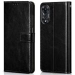 Shock Proof Flip Cover Back Case for Oppo A78 5G | Magnetic Wallet Leather Case with Stand