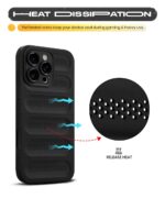 kelpuj Ultimate Silicone Back Cover Case for Realme C75 5G | Realme C73 5G | Realme Narzo 80 Lite 5G | Heat Dissipation Soft TPU | 360? Camera Protection | Breathable Cooling Holes  Pitch Black - Image 4