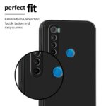 Ultra Slim Soft Rubberised Back Case Cover for Redmi Note 8 | Inner Velvet Fabric Lining | Matte Silicone Flexible Camera Protection Back Cover - Black - Image 5