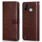 Shock Proof Flip Cover Back Case for Tecno Spark Go 2020 | Magnetic Wallet Leather Case with Stand