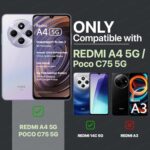 Back Cover for Redmi A4 5G | Poco C75 | 14C 5G | Poco M7 with Hexa Cube Design | Ultra Slim Rubberised Case | Inner Velvet Fabric | Silicone Flexible Mobile Case | Camera Protection - Blue - Image 3