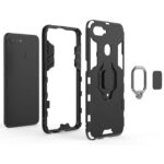 Shock Proof Back Case Mobile Cover for Oppo F9 Pro | Realme U1 (Armor | Hybrid PC + TPU | Full Protection with Ring Holder Kickstand | Carbon Black) - Image 5