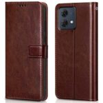 Shock Proof Flip Cover Back Case for Motorola Moto G84 5G | Magnetic Wallet Leather Case with Stand