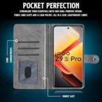 Shock Proof Flip Cover Back Case for Iqoo Z9S Pro 5G | Magnetic Wallet Leather Case with Stand - Image 7