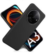 Slim Frameless Back Cover for Mi Redmi A3 | Redmi A3X | Poco C61 | Ultra Thin Lightweight Design & Camera Protection | Soft Matte Silicone Flexible Mobile Case (Black) - Image 3