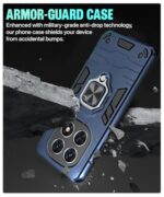 Shock Proof Back Case Mobile Cover for Redmi Note 14 Pro 5G | Poco X7 5G | Back Cover Case (Tough Armor | Hybrid PC + TPU | Ring Holder & in-Built Kickstand | Blue) - Image 7
