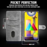 Shock Proof Flip Cover Back Case for Samsung Galaxy M31 | Magnetic Wallet Leather Case with Stand - Image 7