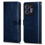 Shock Proof Flip Cover Back Case for Motorola Moto Edge 50 Pro | Magnetic Wallet Leather Case with Stand