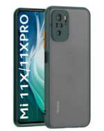 Poly Carbonate Translucent Smoked Matte Back, 360 Degree Protection Hybrid Protective Hard Back Cover for Xiaomi Mi 11X, 11X Pro, Redmi K40 (Green Bumper) - Image 2