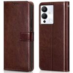 Shock Proof Flip Cover Back Case for Infinix Note 12 5G | Magnetic Wallet Leather Case with Stand