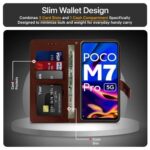 Shock Proof Flip Cover Back Case for Poco M7 Pro 5G | Magnetic Wallet Leather Case with Stand - Image 7