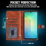 Shock Proof Flip Cover Back Case for Samsung Galaxy A06 | Magnetic Wallet Leather Case with Stand - Image 5