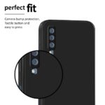 Ultra Slim Soft Rubberised Back Cover Case for Samsung Galaxy A7 2018 | Inner Velvet Fabric Lining | Matte Silicone Flexible Camera Protection Back Case - Black - Image 5