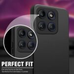 Back Cover for Motorola Moto Edge 60 Pro | Ultra Slim Soft Rubberised Case | Inner Velvet Fabric Lining | Matte Silicone Flexible Mobile Case | Camera Protection - Black - Image 5