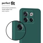 Back Cover for 1+ OnePlus 10T 5G | Ultra Slim Soft Rubberised Case | Inner Velvet Fabric Lining | Matte Silicone Flexible Mobile Case | Camera Protection - Green - Image 5