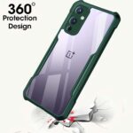 Shock Proof Clear Transparent Back Case Mobile Cover for 1+OnePlus 9 (Hard | Hybrid PC + TPU | Full Armour Device & Camera Protection | Camo Green) - Image 3