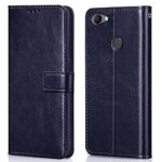Shock Proof Flip Cover Back Case for Oppo F7 | Magnetic Wallet Leather Case with Stand
