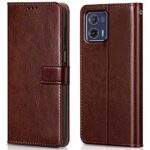 Shock Proof Flip Cover Back Case for Motorola Moto G73 5G | Magnetic Wallet Leather Case with Stand