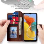 Shock Proof Flip Cover Back Case for Samsung Galaxy M14 5G | Magnetic Wallet Leather Case with Stand - Image 7