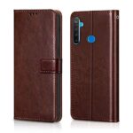 Shock Proof Flip Cover Back Case for Realme 5 / 5I / 5S / Narzo 10 | Magnetic Wallet Leather Case with Stand