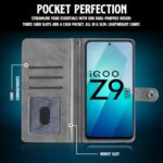 Shock Proof Flip Cover Back Case for Iqoo Z9 5G | Magnetic Wallet Leather Case with Stand - Image 7