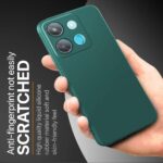 Slim Ultra Soft Rubberised Back Cover for Infinix Smart 7 | Inner Velvet Fabric Lining | Matte Silicone Flexible Camera Protection Back Case - Green - Image 4