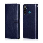 Shock Proof Flip Cover Back Case for Realme 5 Pro | Magnetic Wallet Leather Case with Stand