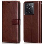 Shock Proof Flip Cover Back Case for Oneplus 10R 5G | Magnetic Wallet Leather Case with Stand