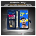 Shock Proof Flip Cover Back Case for Tecno Pop 9 5G | Magnetic Wallet Leather Case with Stand - Image 7