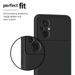 Back Cover for Xiaomi Poco M5 | Ultra Slim Soft Rubberised Case | Inner Velvet Fabric Lining | Matte Silicone Flexible Mobile Case | Camera Protection - Black - Image 5