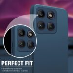 Back Cover for Motorola Moto Edge 60 Pro | Ultra Slim Soft Rubberised Case | Inner Velvet Fabric Lining | Matte Silicone Flexible Mobile Case | Camera Protection - Blue - Image 5