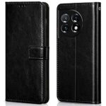Shock Proof Flip Cover Back Case for 1+ Oneplus 11 5G | Magnetic Wallet Leather Case with Stand