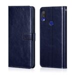 Shock Proof Flip Cover Back Case for Redmi 7 | Magnetic Wallet Leather Case with Stand
