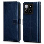 Shock Proof Flip Cover Back Case for Xiaomi 14 | Magnetic Wallet Leather Case with Stand