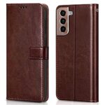 Shock Proof Flip Cover Back Case for Samsung Galaxy S21 Plus | Magnetic Wallet Leather Case with Stand