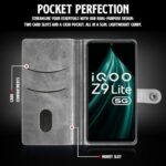 Shock Proof Flip Cover Back Case for Iqoo Z9 Lite | Magnetic Wallet Leather Case with Stand - Image 7
