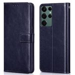 Shock Proof Flip Cover Back Case for Samsung Galaxy S22 Ultra 5G | Magnetic Wallet Leather Case with Stand