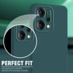 Back Cover for Oppo Reno 14 5G | Ultra Slim Soft Rubberised Case | Inner Velvet Fabric Lining | Flexible Mobile Case | Camera Protection - Green - Image 5