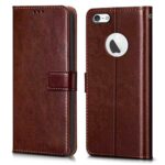 Shock Proof Flip Cover Back Case for Apple Iphone 5 | Magnetic Wallet Leather Case with Stand