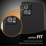 Ultra Slim Soft Rubberised Back Cover Case for Motorola Moto G72 | Inner Velvet Fabric Lining | Matte Silicone Flexible Camera Protection Back Cover - Black - Image 5