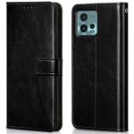 Shock Proof Flip Cover Back Case for Motorola Moto G72 | Magnetic Wallet Leather Case with Stand